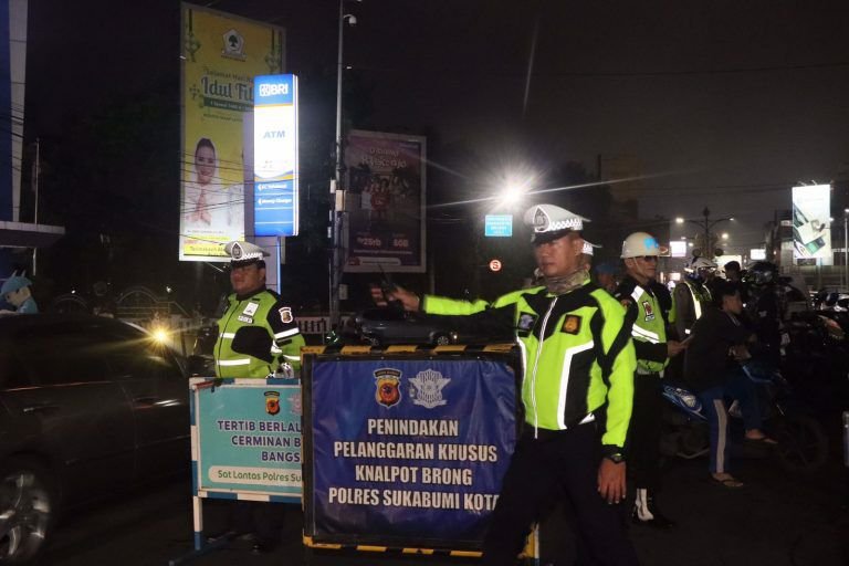Polres Sukabumi Kota Tertibkan Puluhan Unit Sepeda Motor Berknalpot Brong